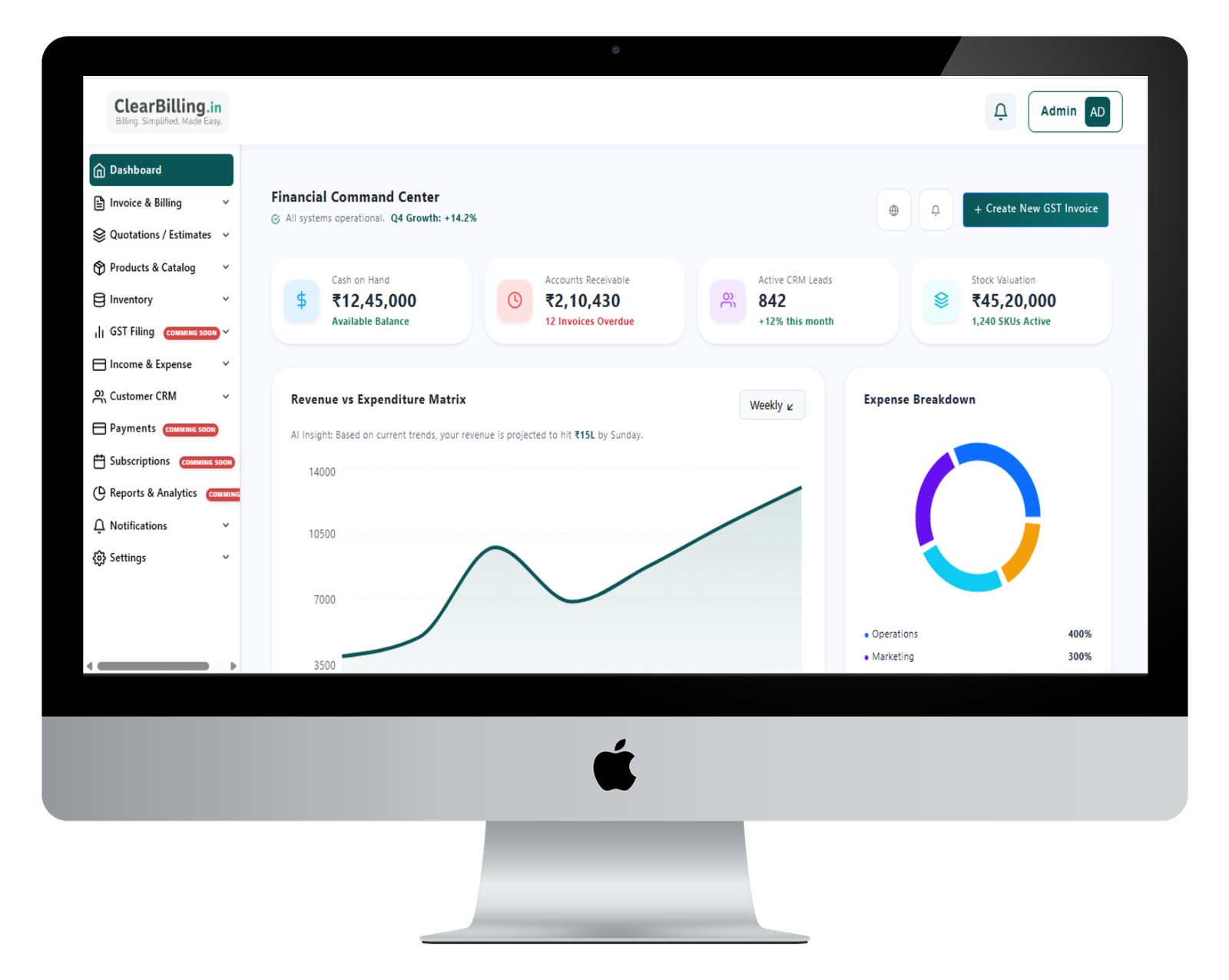 Modern SaaS Interface Mockup